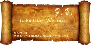 Friedenthal Vénusz névjegykártya